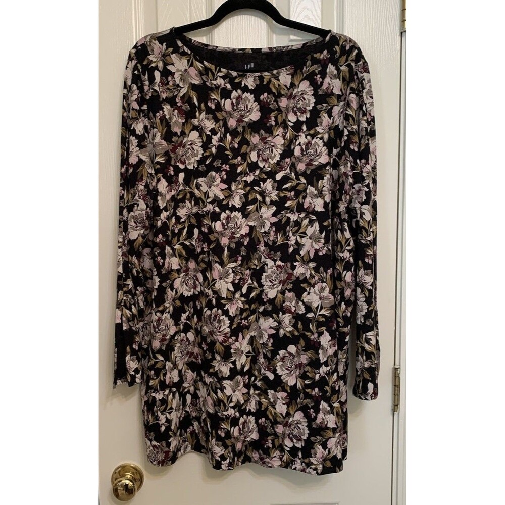 J.Jill Womens Size 2X Top Luxe Supima Split Sleeve Tunic Long Sleeve Stretch